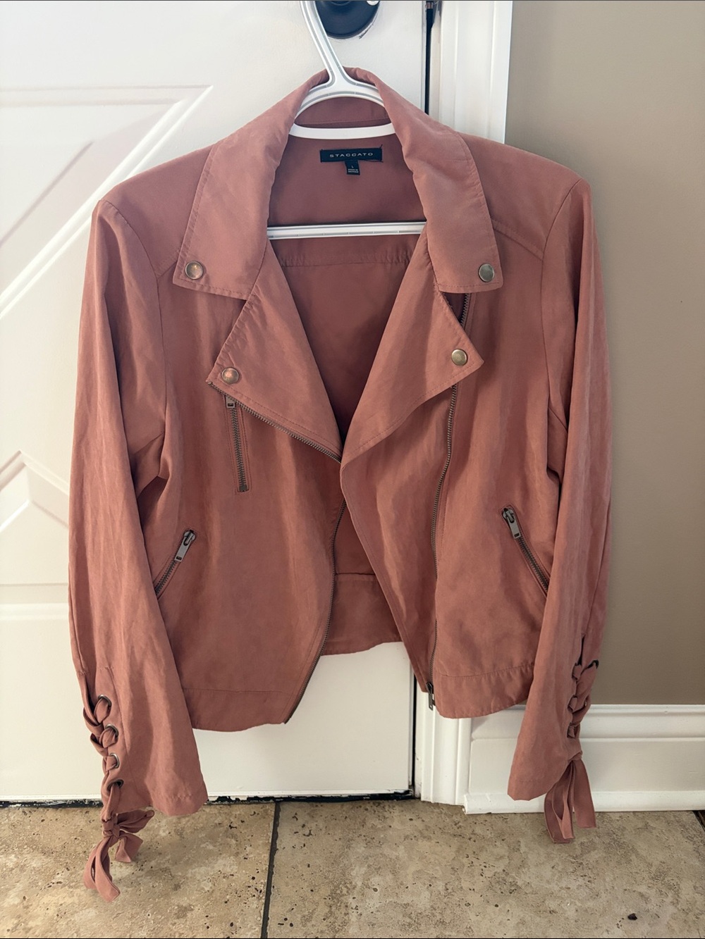 A Classy Chic Boutique Rust-Tone Moto Jacket